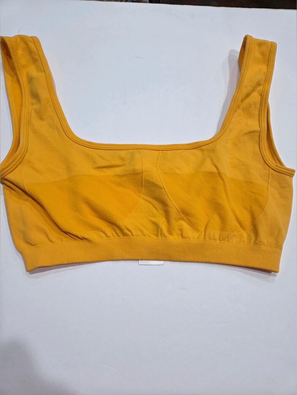 Zara Scoop-Neck Sports Bralette /sport Bra Mustard Yellow Sz.M-L